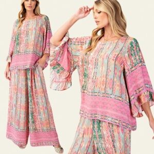 New Fabulous Abstract Printed Rayon Challis 
Boho Relaxed Fit Top